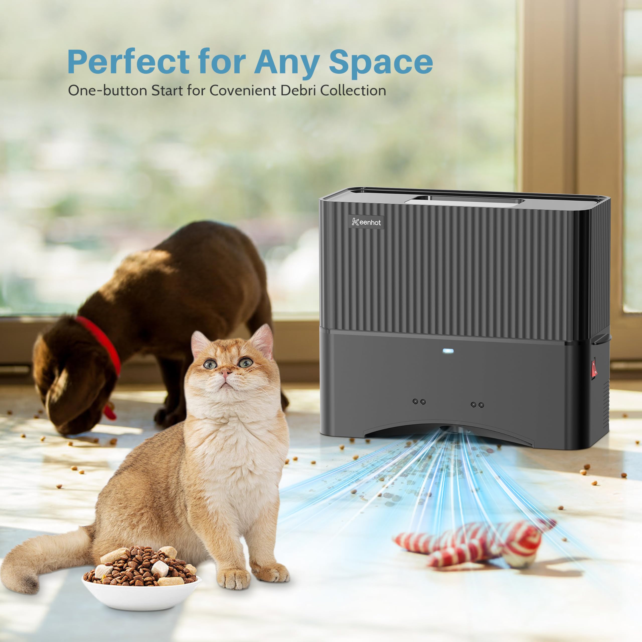 Keenhot Touchless Vacuum Automatic Dustpan, Hair Vacuum for Salons Pet Hair Food Dirt Home Kitchen, Compact and Space-Saving, Electric Dustpan Vacuum Cleaner,17000Pa Strong Suction - 5