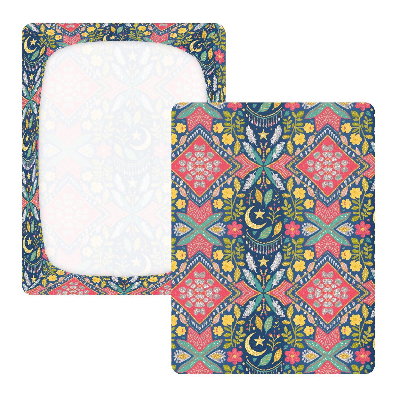 Sábanas bohemias con purpurina para cuna de bebé, niños y niñas, de algodón, cómoda y transpirable, para decoración de guardería, 1 paquete para cama de nin?os