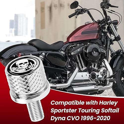 Miniatura 2 de Tornillo de acero inoxidable moleteado para asiento de guardabarros, rosca de 14 pulgadas - 20 para Harley Davidson 1996-2020, esqueleto de dedo
