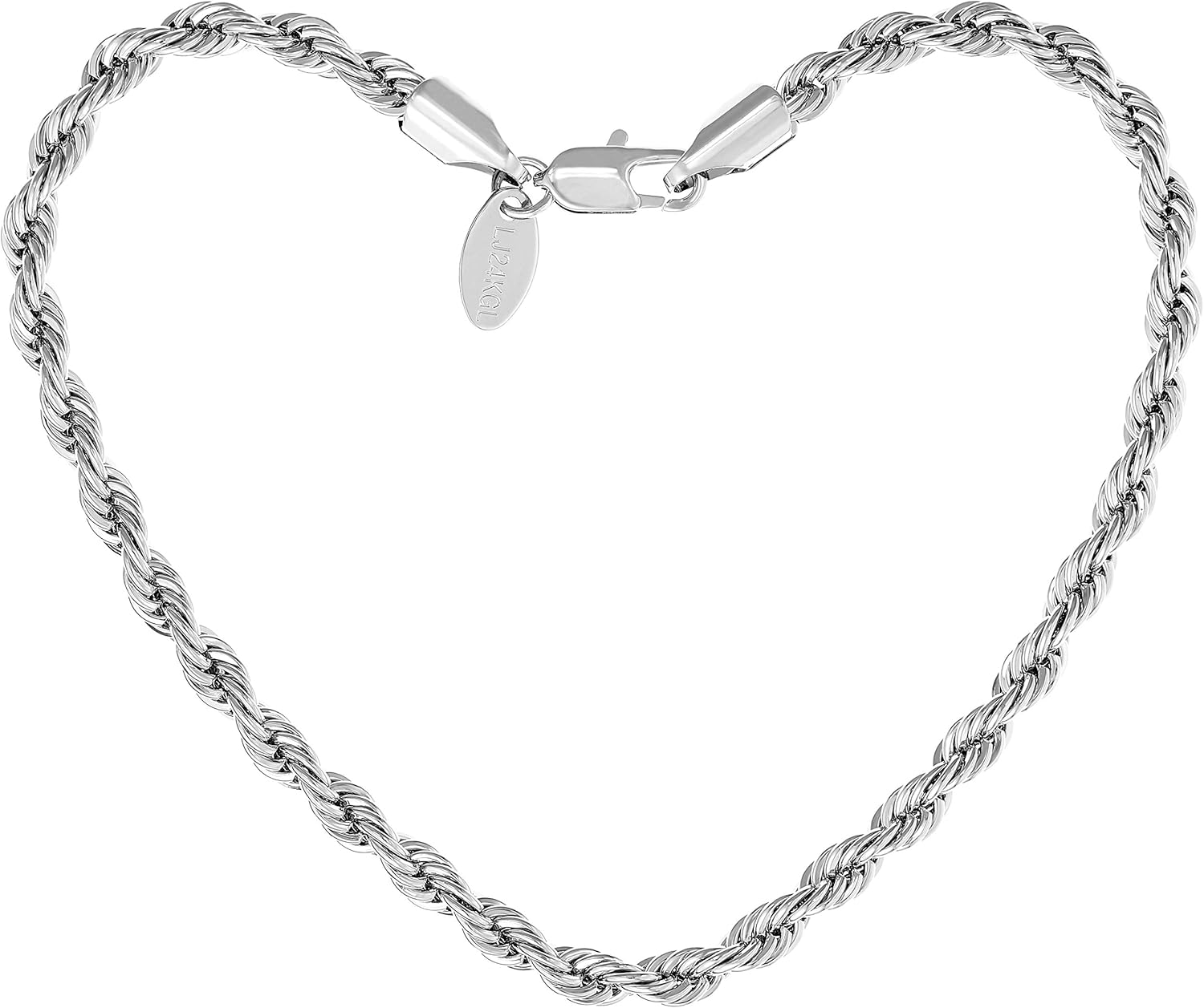 LIFETIME JEWELRY 5mm Diamond Cut Rope Chain Bracelet 24k Gold Plated for Women and Men