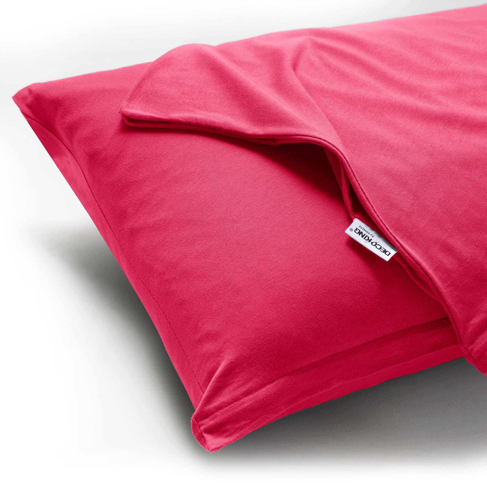 DecoKing Amber Pillowcases 20 x 145 cm Jersey Cotton Zip Pink 2 Pieces, 20 x 145 *2 - Image 3