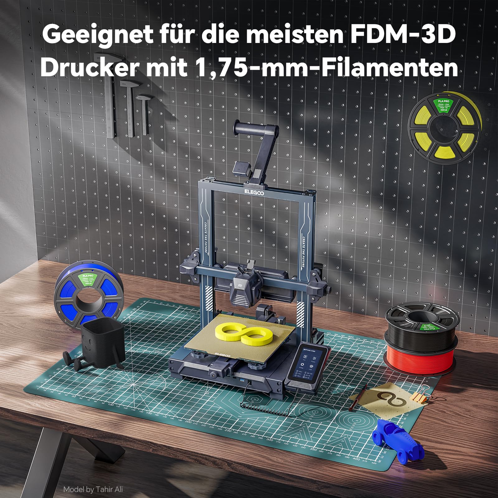 DEEPLEE PLA Pro Filament 1,75 mm, 2 czarny i 2 biały, zestaw 4 x 1 kg | Wysoka wytrzymałość, łatwe drukowanie, dokładność ± 0,02 mm, niskie zatykanie, kompatybilne z FDM