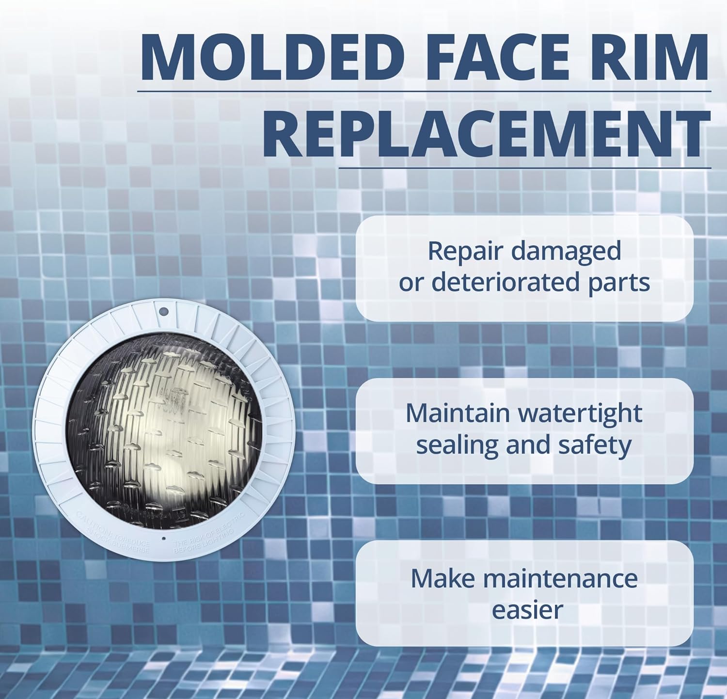 SPX0580A Pool Light Face Plate Rim – Compatible with Hay-ward AstroLite Series SP0580 & SP0580S, Molded Plastic Rim for Underwater Lights – Pool Lights Cover Replacement Parts