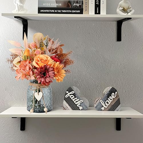 Miniatura 9 de Leftover Flores falsas de otoño en jarrón, arreglos florales de seda de otoño, centros de mesa de otoño para mesas, flores artificiales para jarrón,