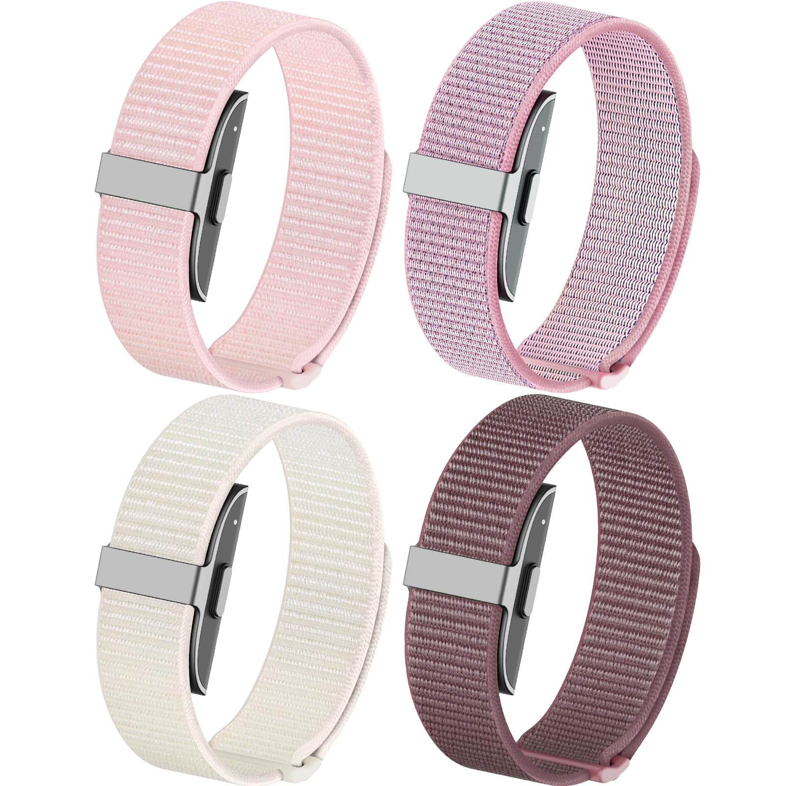 4 Pack Nylon Bands Compatible with Hume Band Replacement Strap 1.0 | Soft Breathable Fitness Tracker Hume Bands Loop Sport Replacement Wristband for Hume Health Band 1.0 for Men Women