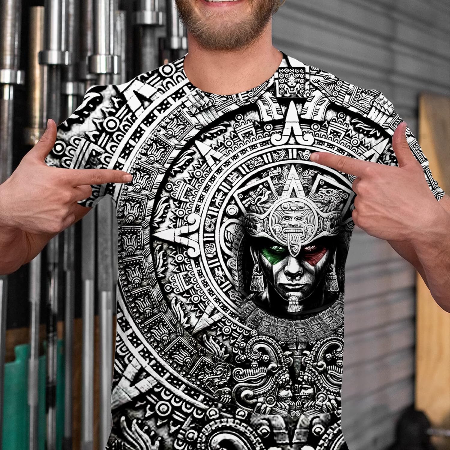 FAYBA Aztec Mexican Shirts Short Sleeves Summer Mexico Shirt Mexico Jersey Unisex 3D Shirts - Image 3