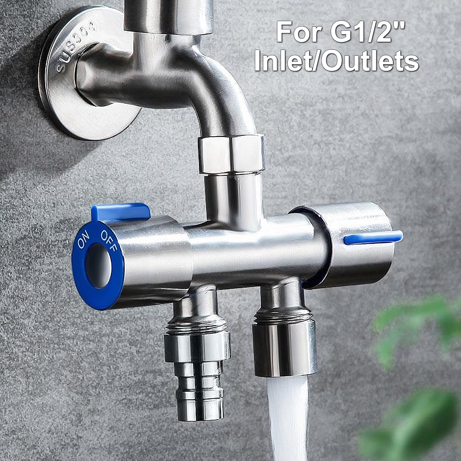 Vanne de dérivation Vanne d'angle Laiton Universel 1/2" Robinet d'Arretz de Régulation avec Poignée pour G1/2" Douchette WC, Machine à Laver, Toilettes, Jardin (B)