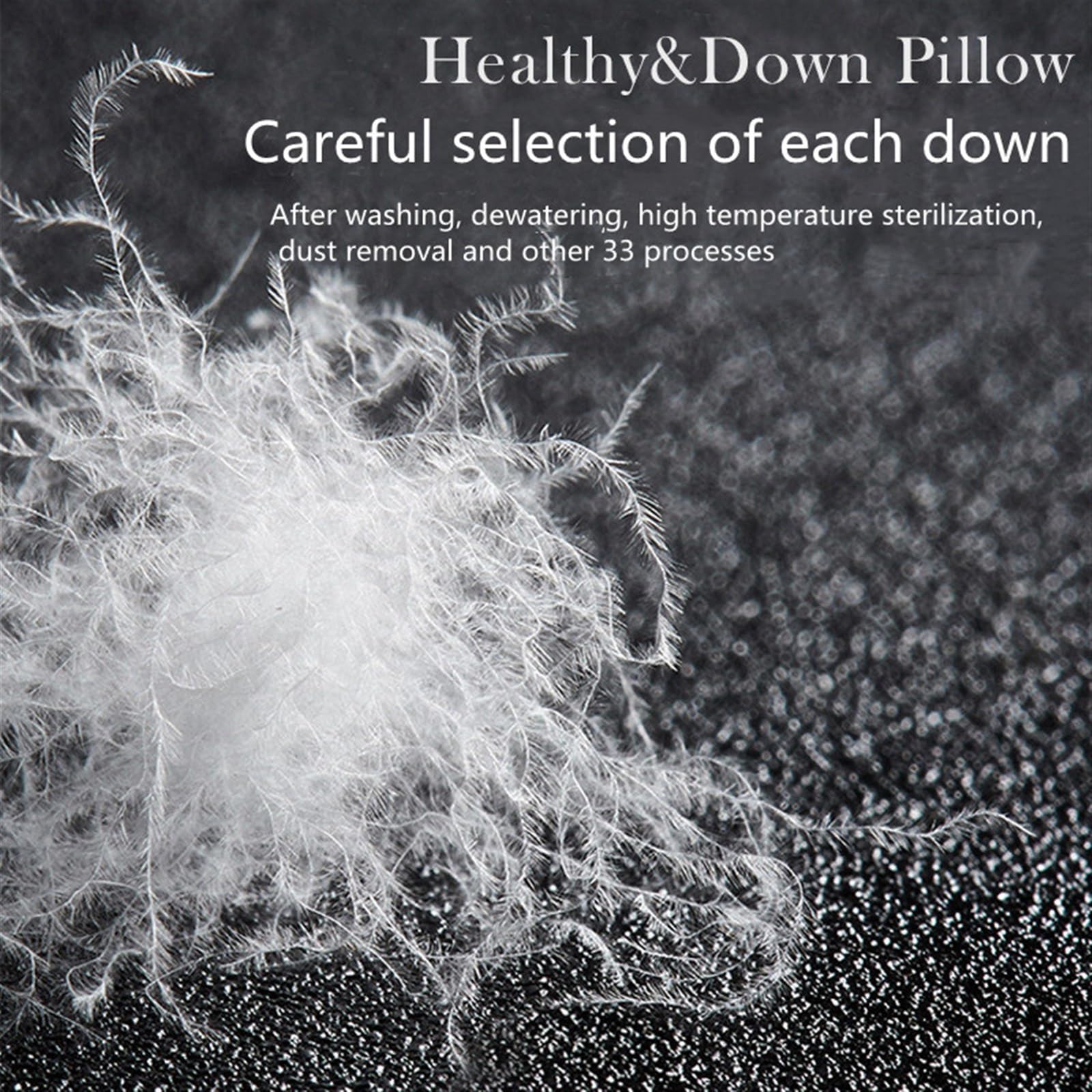 2 almohadas cómodas de plumón de algodón con núcleo de plumón de ganso blanco, núcleo de almohada cervical (almohada alta 1 unidad)