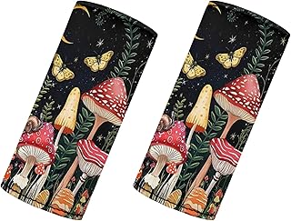 KUIFORTI Butterfly Mushroom Luggage Handle Wrap Protection Cover Set of 2 Pcs,Mushroom Theme Luggage Identifier for Suitcase Neoprene Luggage Id Tags Door Handle Protection Sleeve Cover