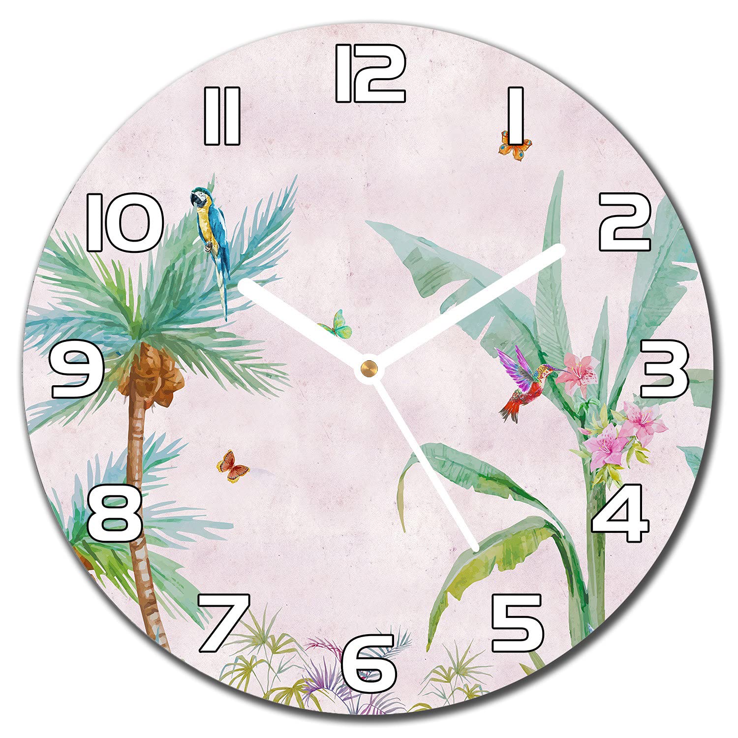 Horloge murale silencieuse en verre pour salon et cuisine