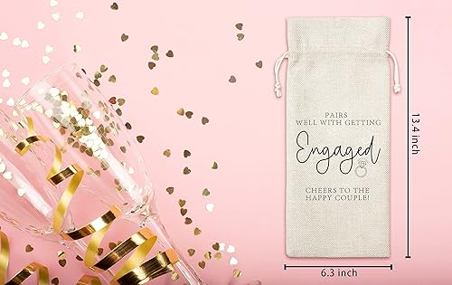 Miniatura 7 de Bolsa de regalo de vino de compromiso, bolsa de vino para casarse, compromiso, novia y novio, parejas, ella, él, boda, boda salvar la fecha, 1 bolsa