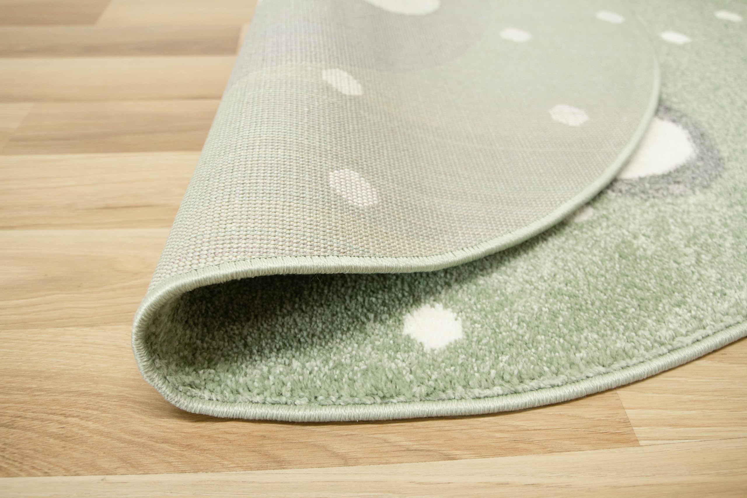 Runden Kinderteppich Lima Grün Teddybär 140 cm, Teppiche für EIN Kinderzimmer mit kurzem Flor, Teppich für einen Jungen,Mädchen, Kinderteppich, Spielteppich, Kids Carpet