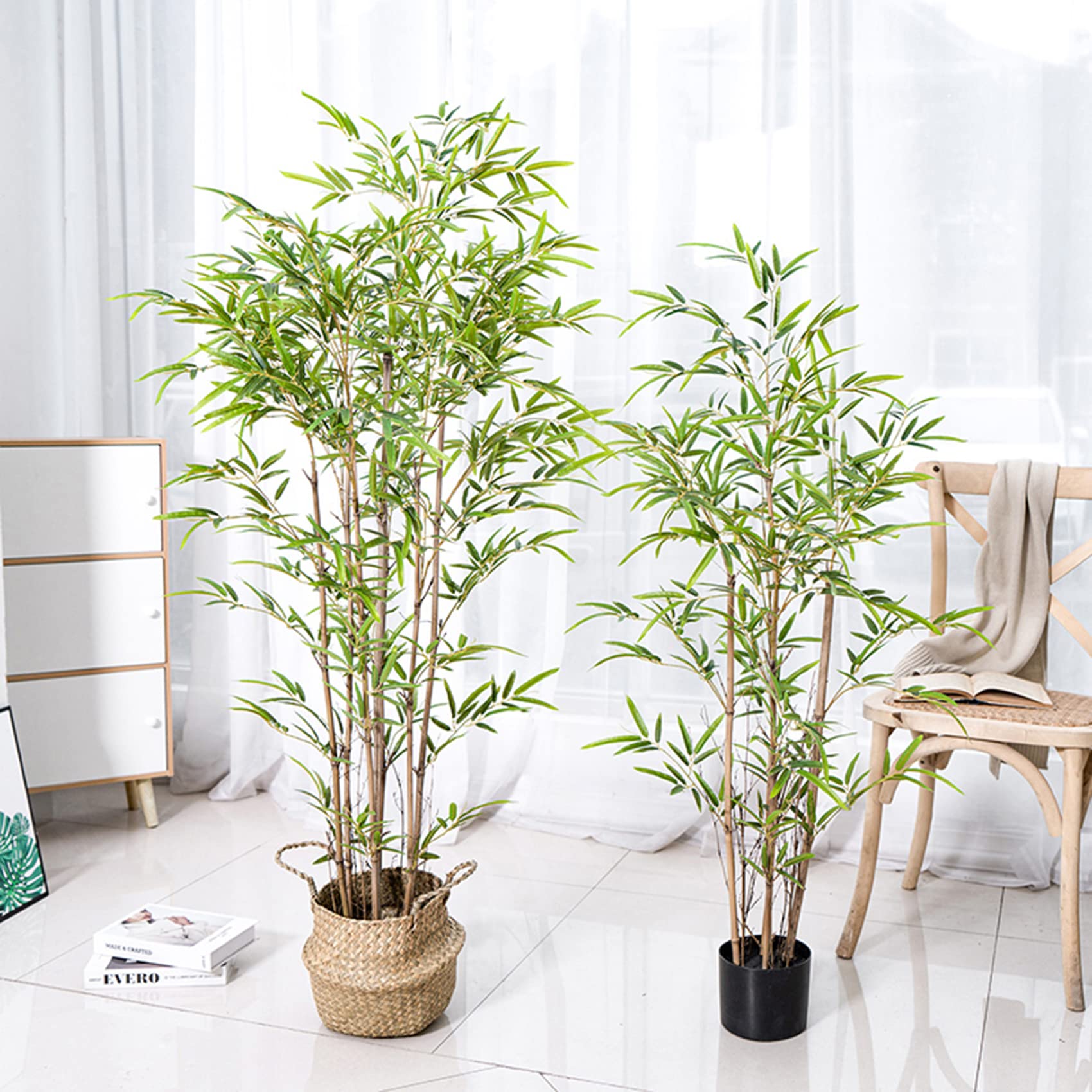 人工観葉植物 約150cm 緑色葉 Amazon｜HGJH 大型観葉植物 フェイク フェイクグリーン 大型