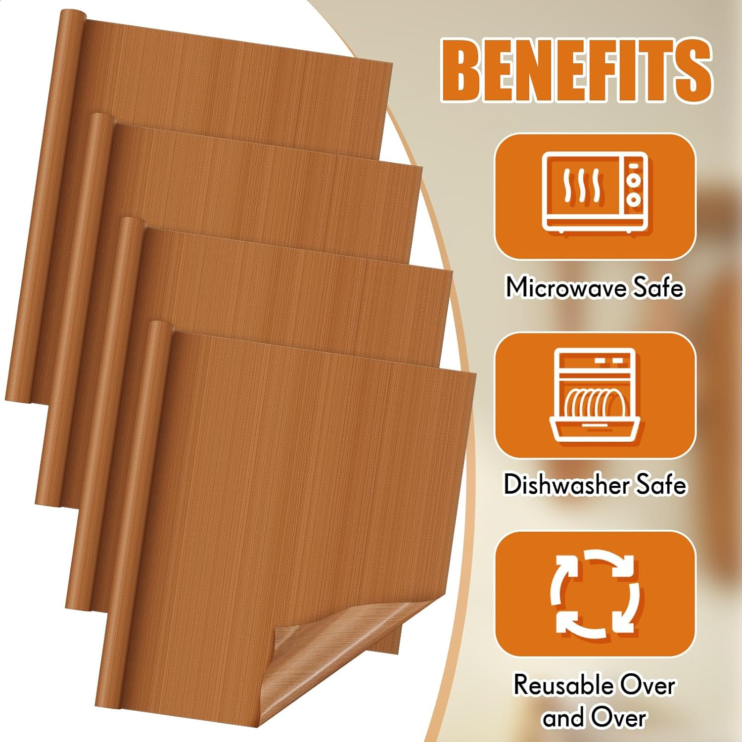 Teenyyou 4 Pcs 21 x 16.75 Inch 5.12 Mil Thick PTFE Release Sheets for 197/297 Toasters Prevent the Messy Sticking