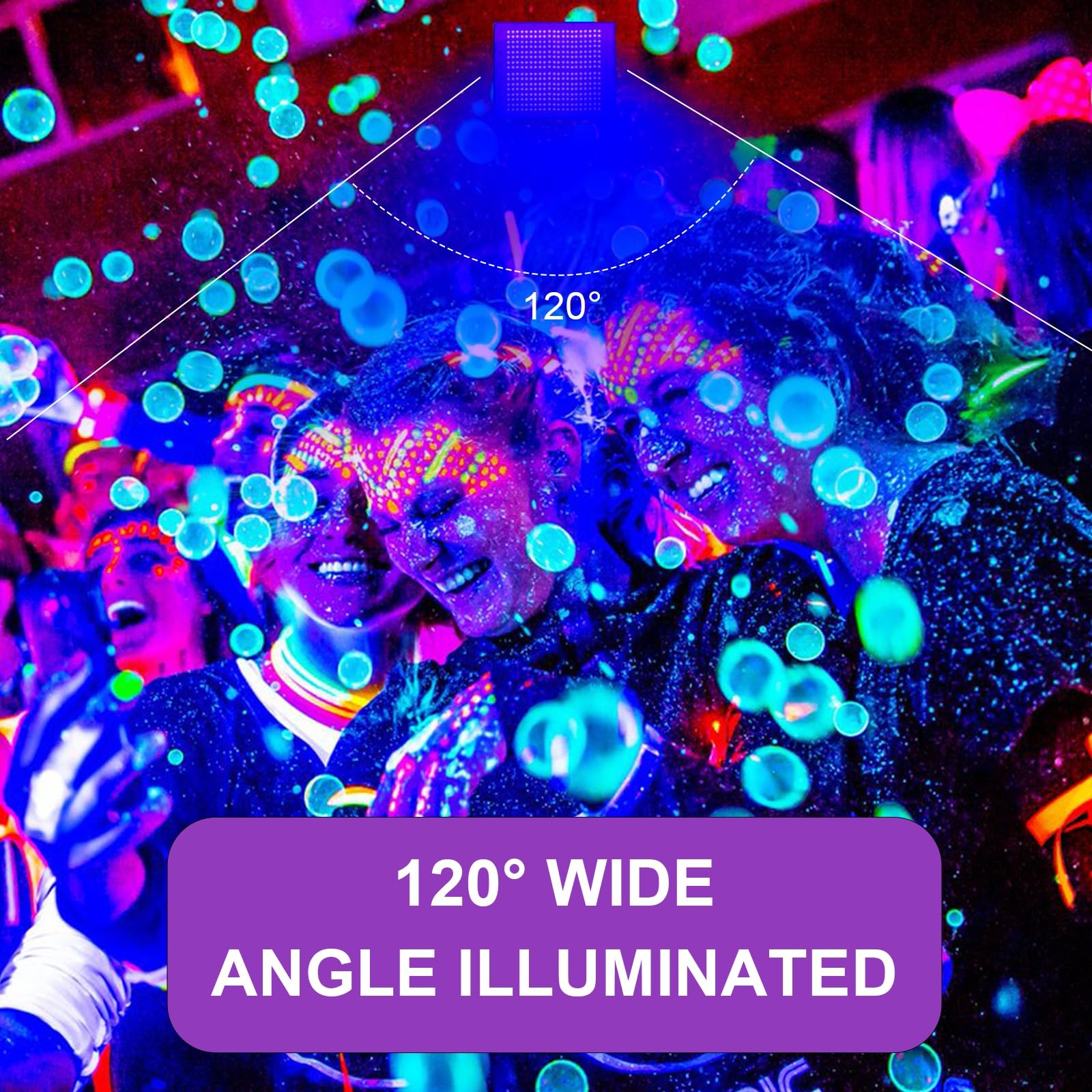 CREATESTAR LED Luce Nera 300W 2 Sztuki, Faro UV IP66 Wodoodporny z Wtyczką 1,5m