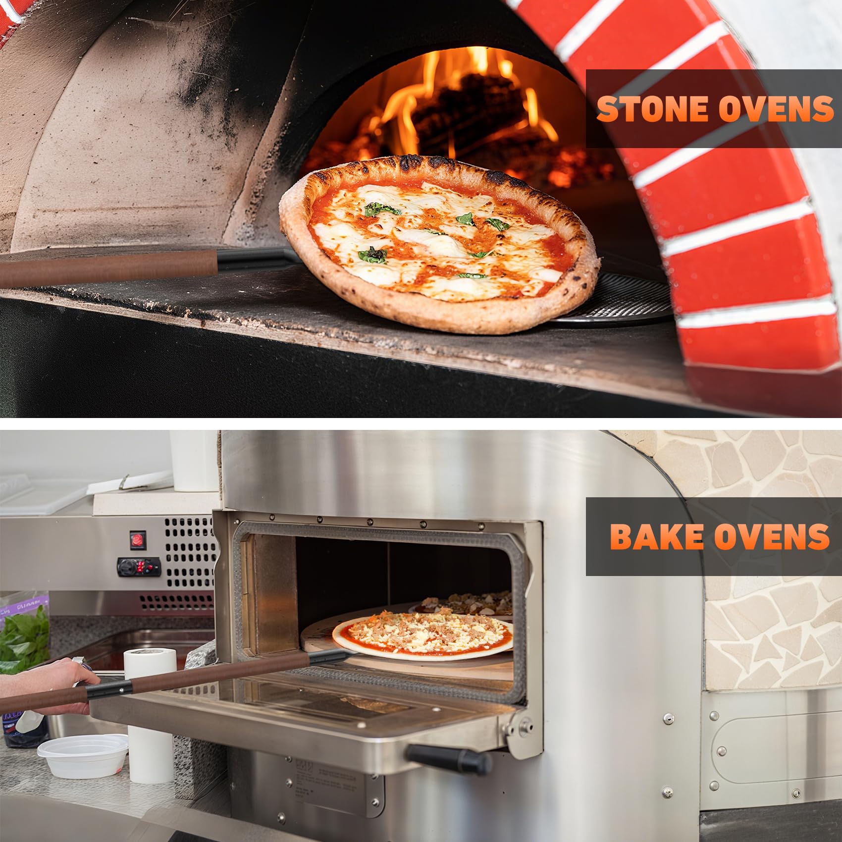 Mimiuo 122 cm Pelle à pizza en Aluminium pour Retourner, Pelle Retournement Ronde pour Tourner Pizzas, Accessoire pour Four à Pizza