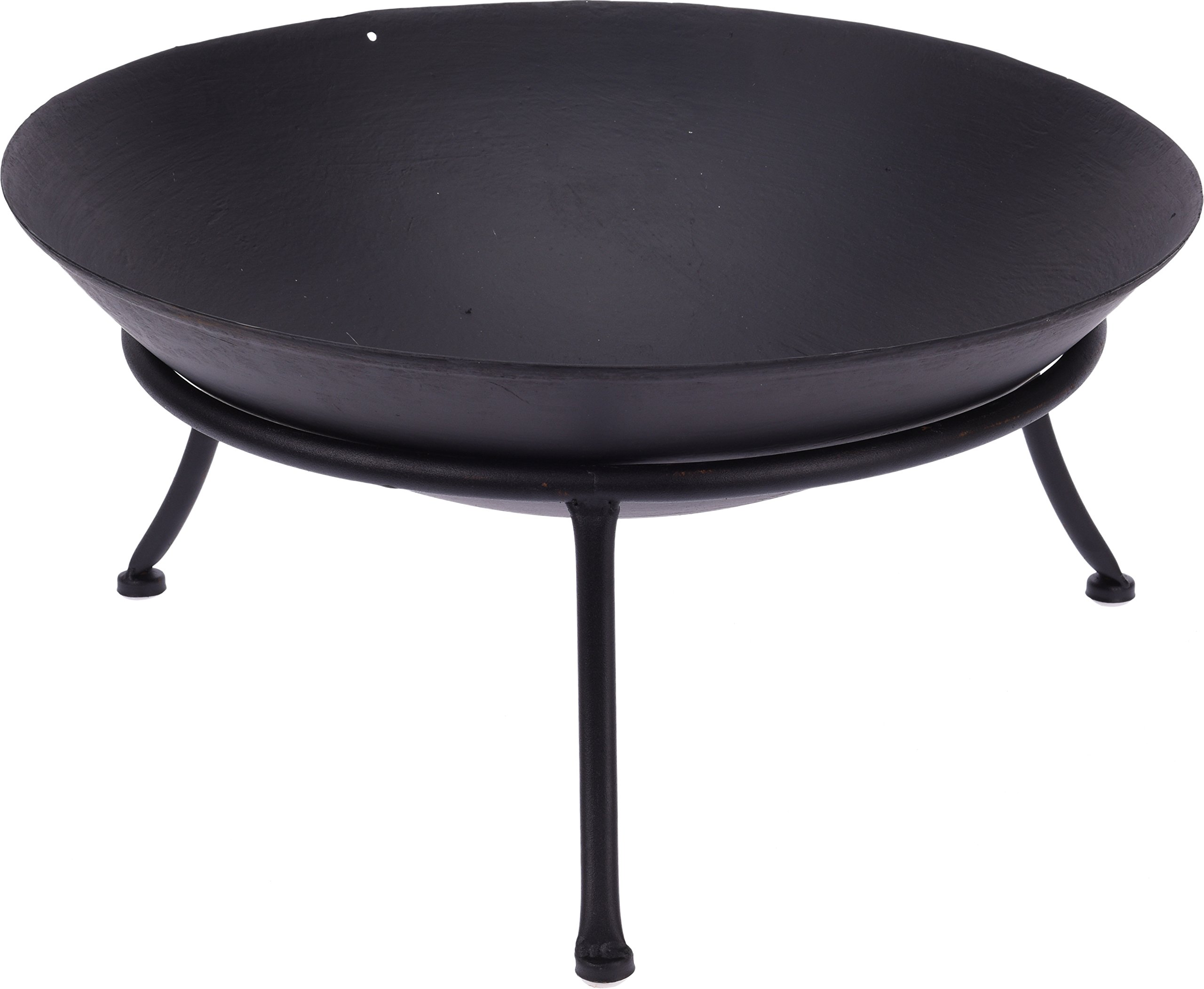 DRULINEENZO Fire Bowl - 47 cm - Black/Brown - Fire Basket Grill Bowl - Made of Metal Fire Pit - Barbecue Evening - Garden Fire - BBQ Camping - Decoration for Garden and Home