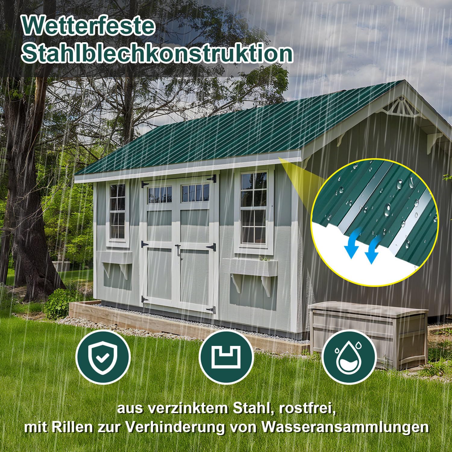 Profilblech Trapezblech Dachplatten Verzinkt 129cm x 46cm 14 m² Stahl 0,25mm