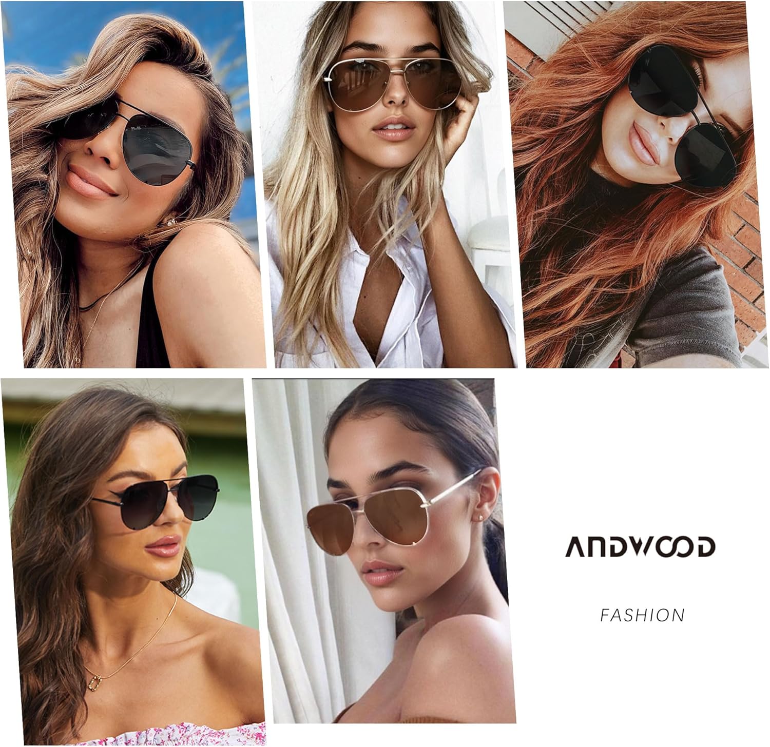 ANDWOOD Oversized Aviator Sunglasses for Women Men Big Large UV Protection Fashion Sun glasses - Image 5