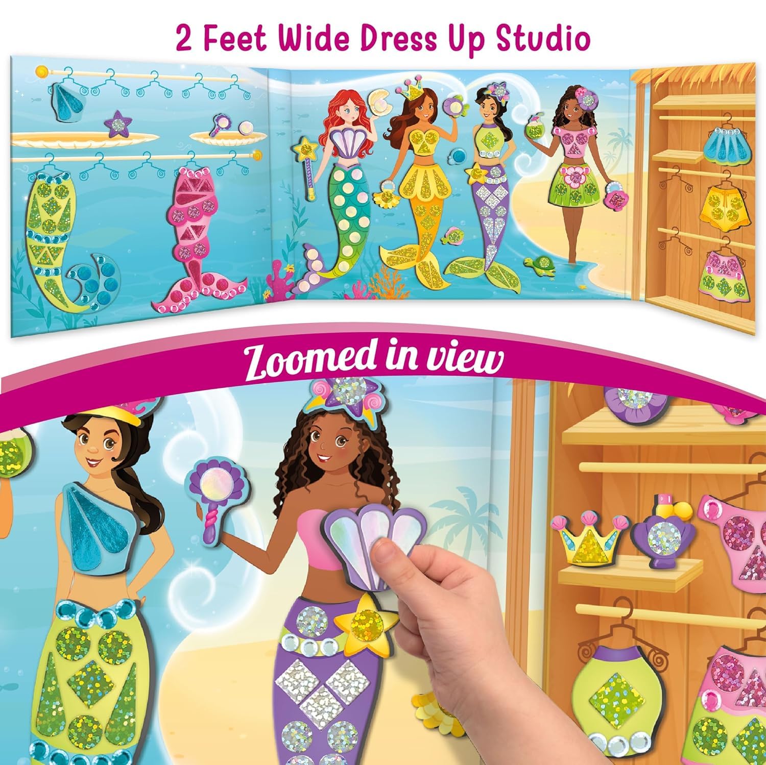 Imagimake DIY Magnetic Dress-Up Mermaid | Pretend Play Toys for Girls | 30 Magnetic Dresses & Accessories | Interchange & Create Unlimited Outfits | Birthday Gift for Girls Ages 3,4,5,6,7,Multicolour 3