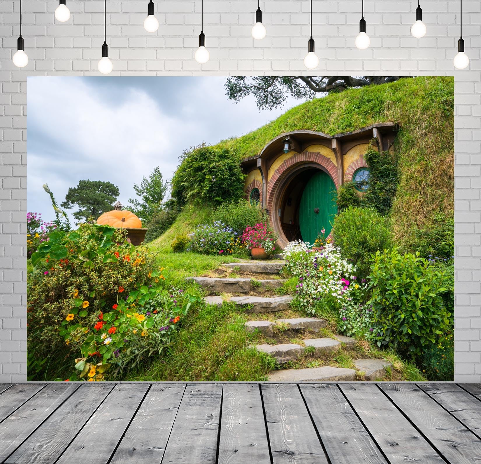 BELECO 5x3ft Fabric Hobbit Cave Backdrop Rural Hobbit