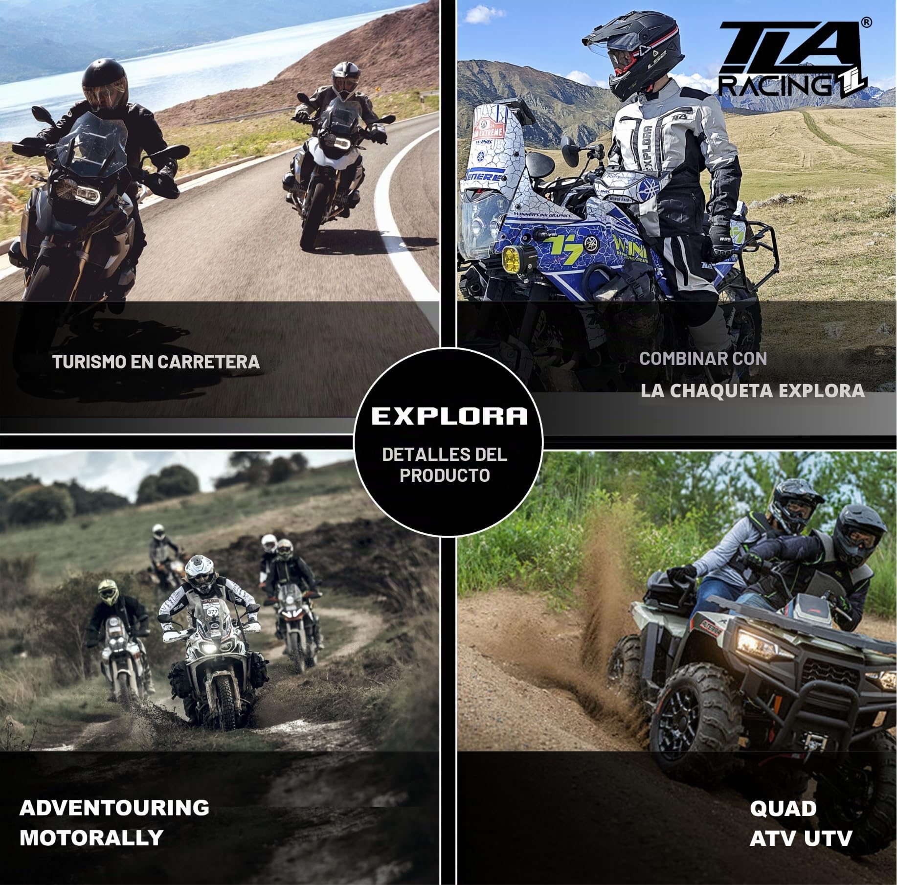 TLA EXPLORA - Pantalón de Moto para Hombre con Protecciones CE | Pantalones de Moto Acolchados | Pantalón Moto 2 Capas | Mono Moto| Pantalón Quad | Pantalón Enduro Hombre