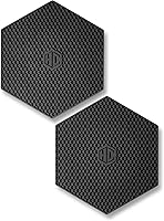 HexClad Hexagon Silicone Trivets 2-Pack - Non-Slip Heat-Resistant Hot Pads for Pots, Pans & Cast Iron, Black
