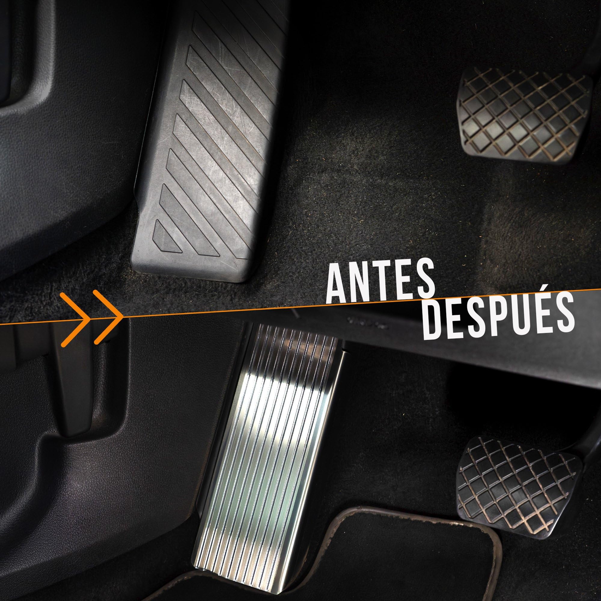 CHROMEMASTER | Reposapiés para Automóvil de Acero Inoxidable - Placa Antideslizante para el Pie, Compatible con Mazda CX-5 2017-2024 ; Accesorio para Automóvil: Placa Reposapiés Protectora y Decorativ