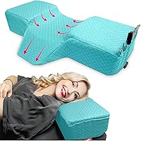 Vista 12 de Almohada de pestañas para extensiones de pestañas - Almohada de cama de espuma viscoelástica curvada, reposacabezas ergonómico con soporte