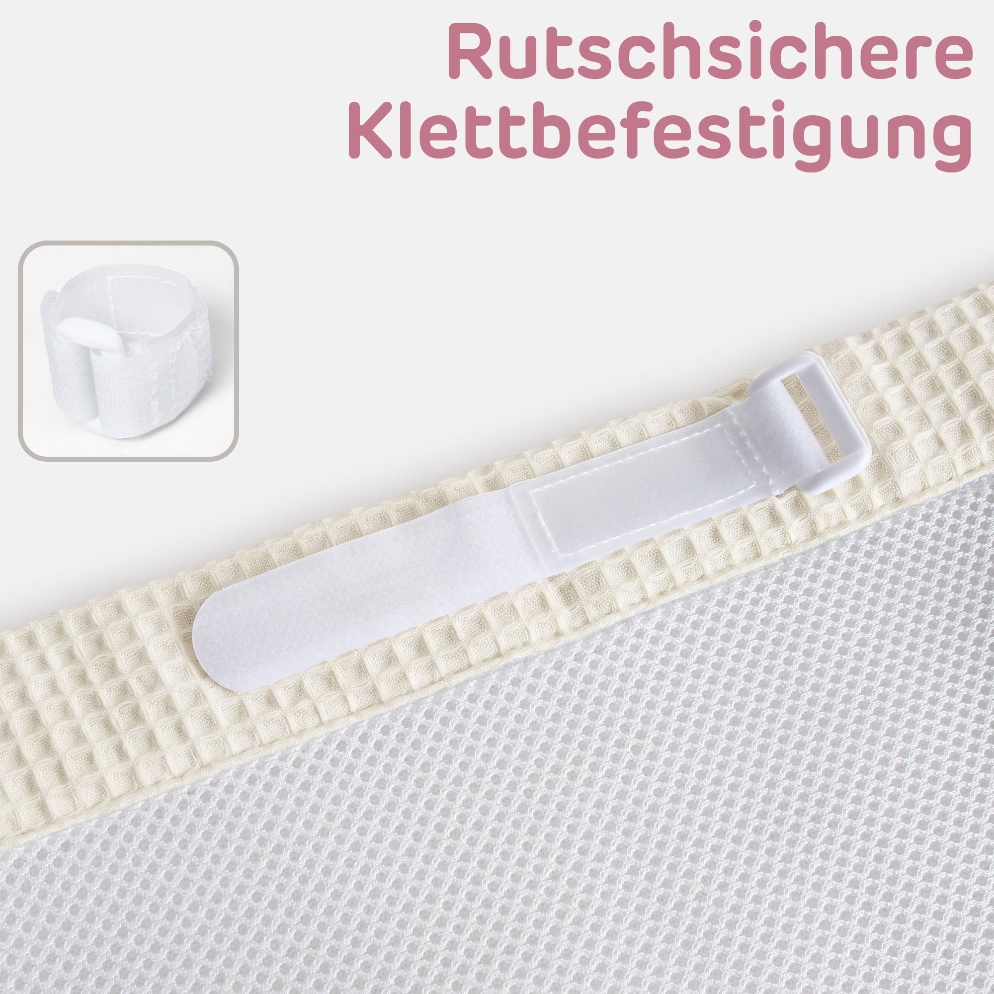 babybay Paracolpi 3D in rete piqué a nido d'ape, adatto per modello Maxi, Boxspring, Comfort e Comfort Plus, avorio