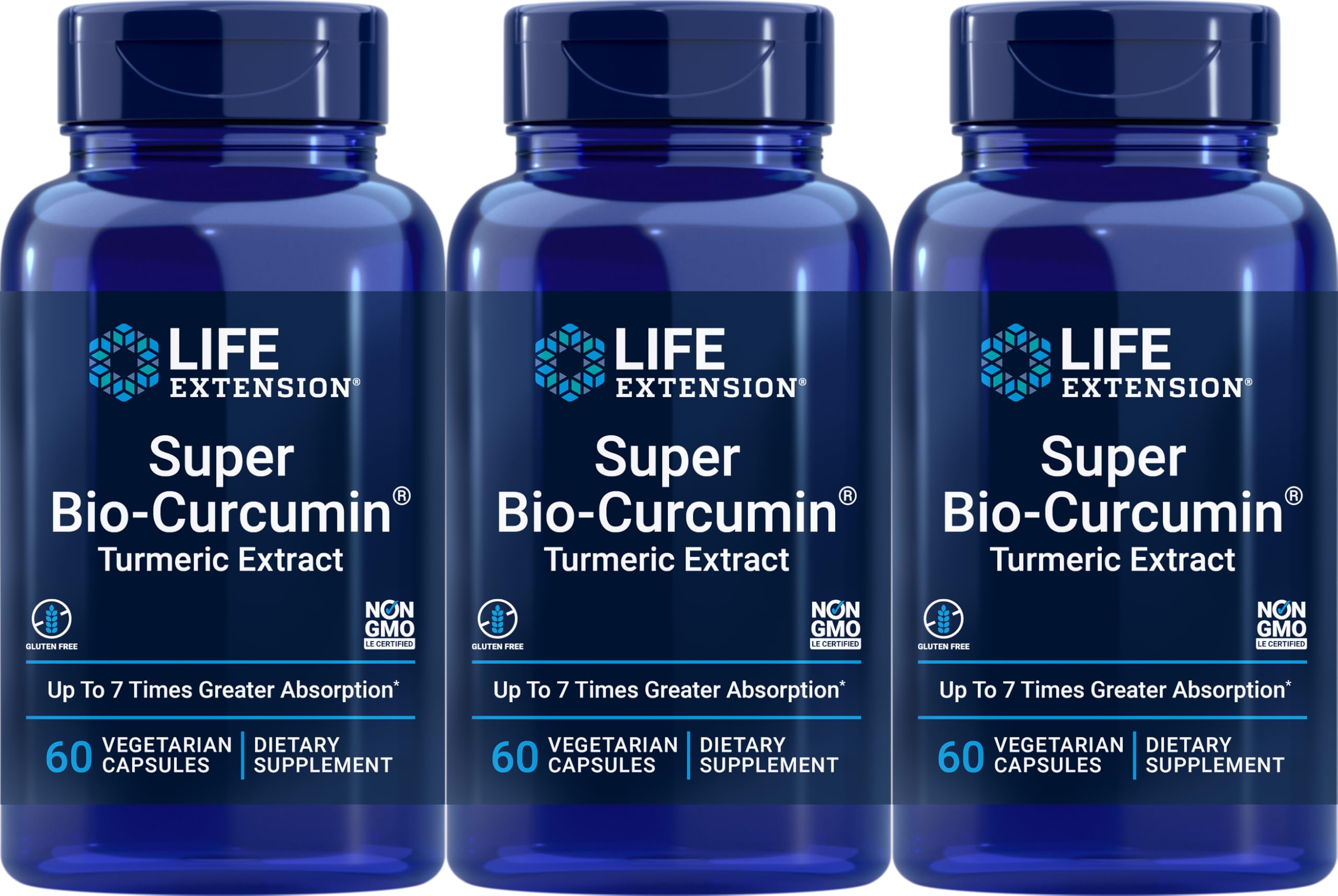 Life Extension Super Bio-Curcumin Turmeric Extract 400 mg, 60 Vegetarian Capsules (Pack of 3)