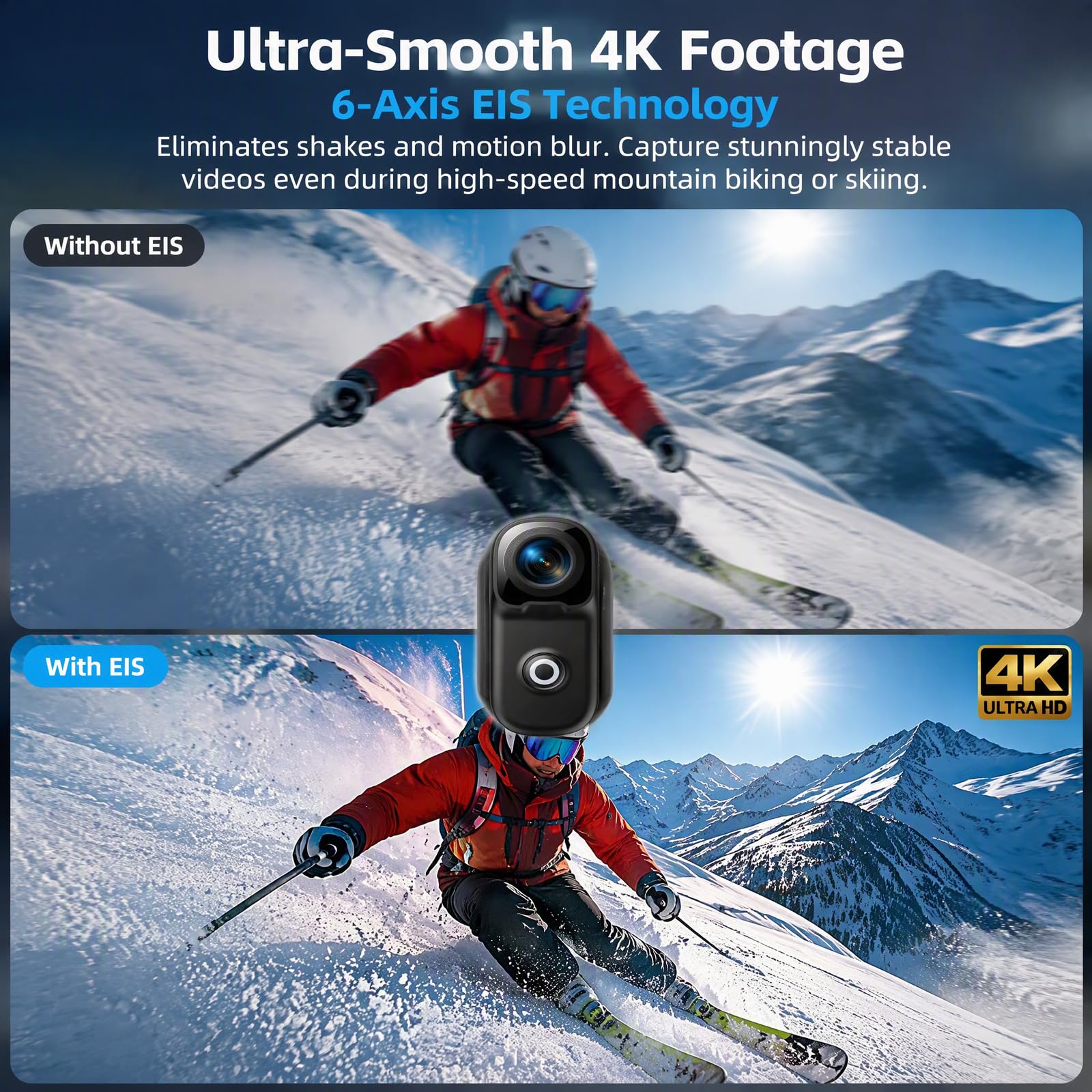 Mini caméra de sport magnétique 4 K, body cam, caméra corporelle