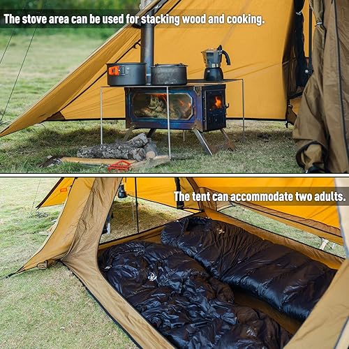 Miniatura 5 de STOVEHUT 70 Hot Tent con dos postes de lona y dos postes de tienda  Última versión 3.0