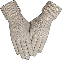Achiou Women's Winter Touchscreen Gloves - Soft Warm Acrylic Knit Lined, Elastic One Size Fits Most, 10 Colors