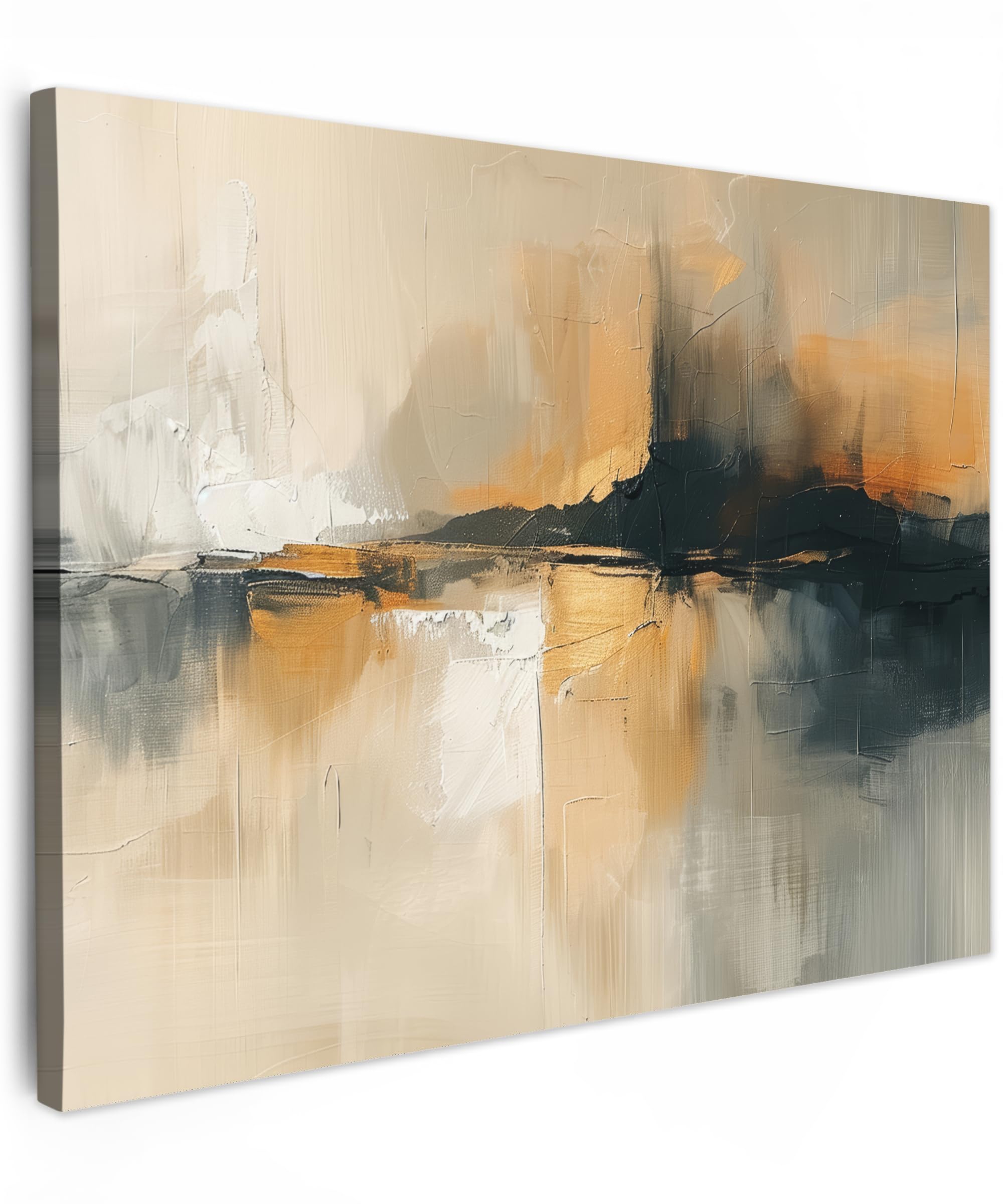 MuchoWow© Canvas Wall Art Work 28"x20" / 70x50 cm House Decoration for Living Room Home Decor Pictures Walls Modern art - Abstract - Black — image 1