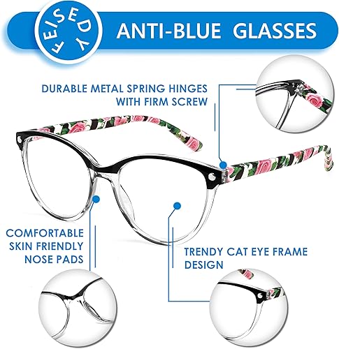 Miniatura 3 de FEISEDY Gafas de lectura ojo de gato bloqueo de luz azul lectores anti fatiga ocular con bisagra de resorte B0043