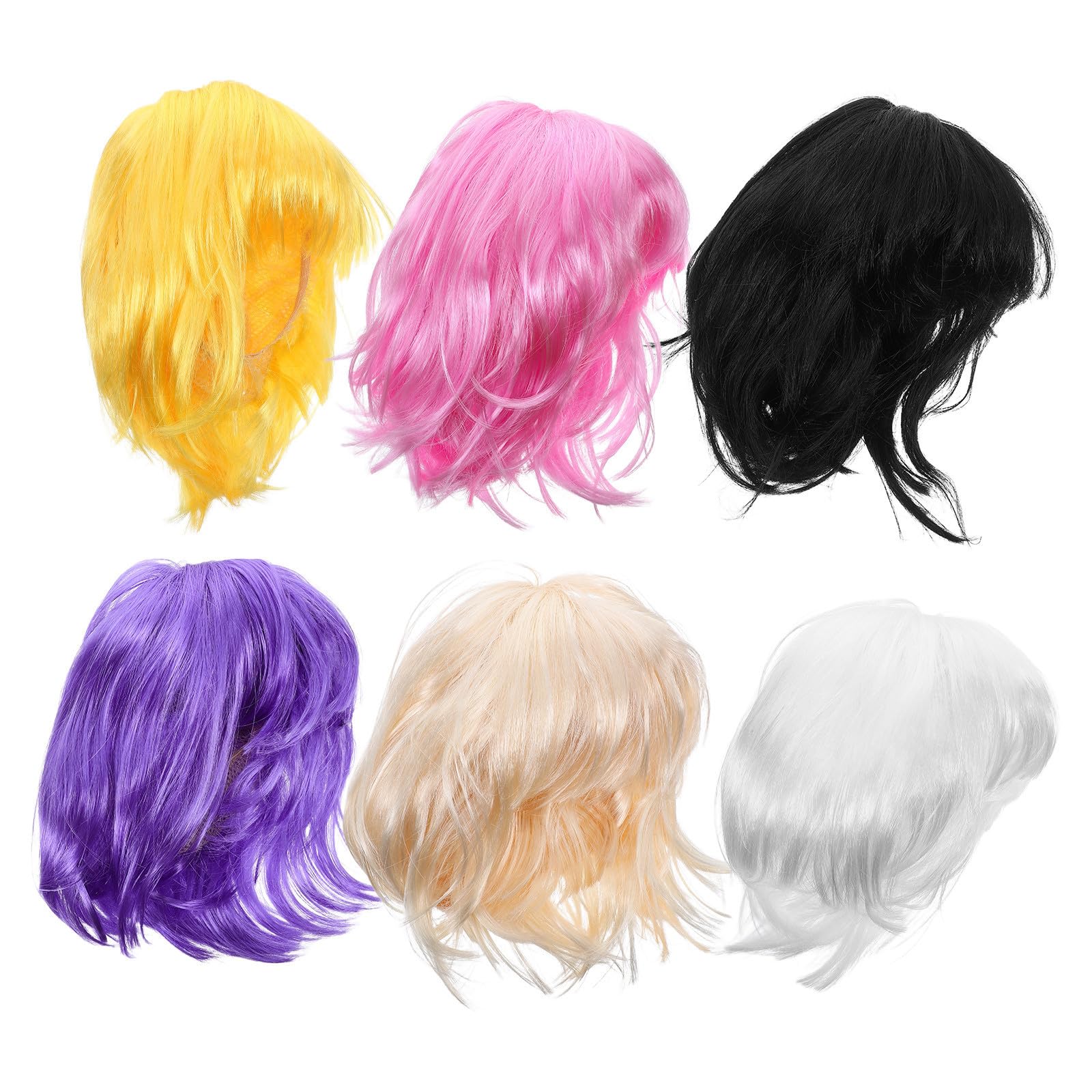 YARNOW Pelucas Bob Cortas para Mujeres, 6 Piezas de Fibra Pet Ligera y Fácil Mantenimiento, Ideales para Disfraces y Eventos de Cosplay Navideños