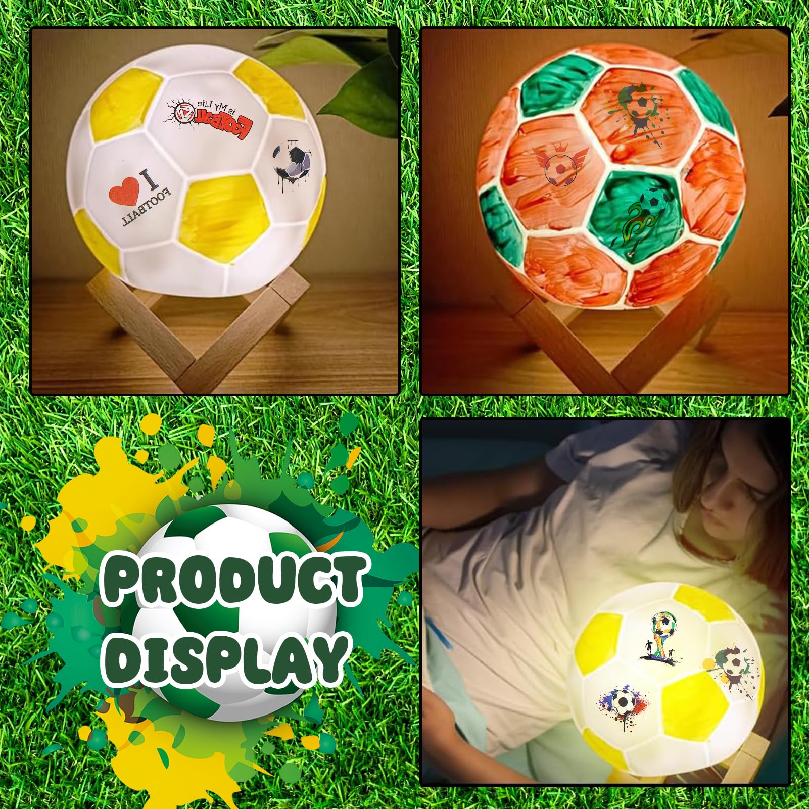 Luce Notturna Fai Da Te A Forma Di Pallone Da Calcio, Set Creativo Con Colori E Pennelli Per Bambini 3-12 Anni, Regalo Originale