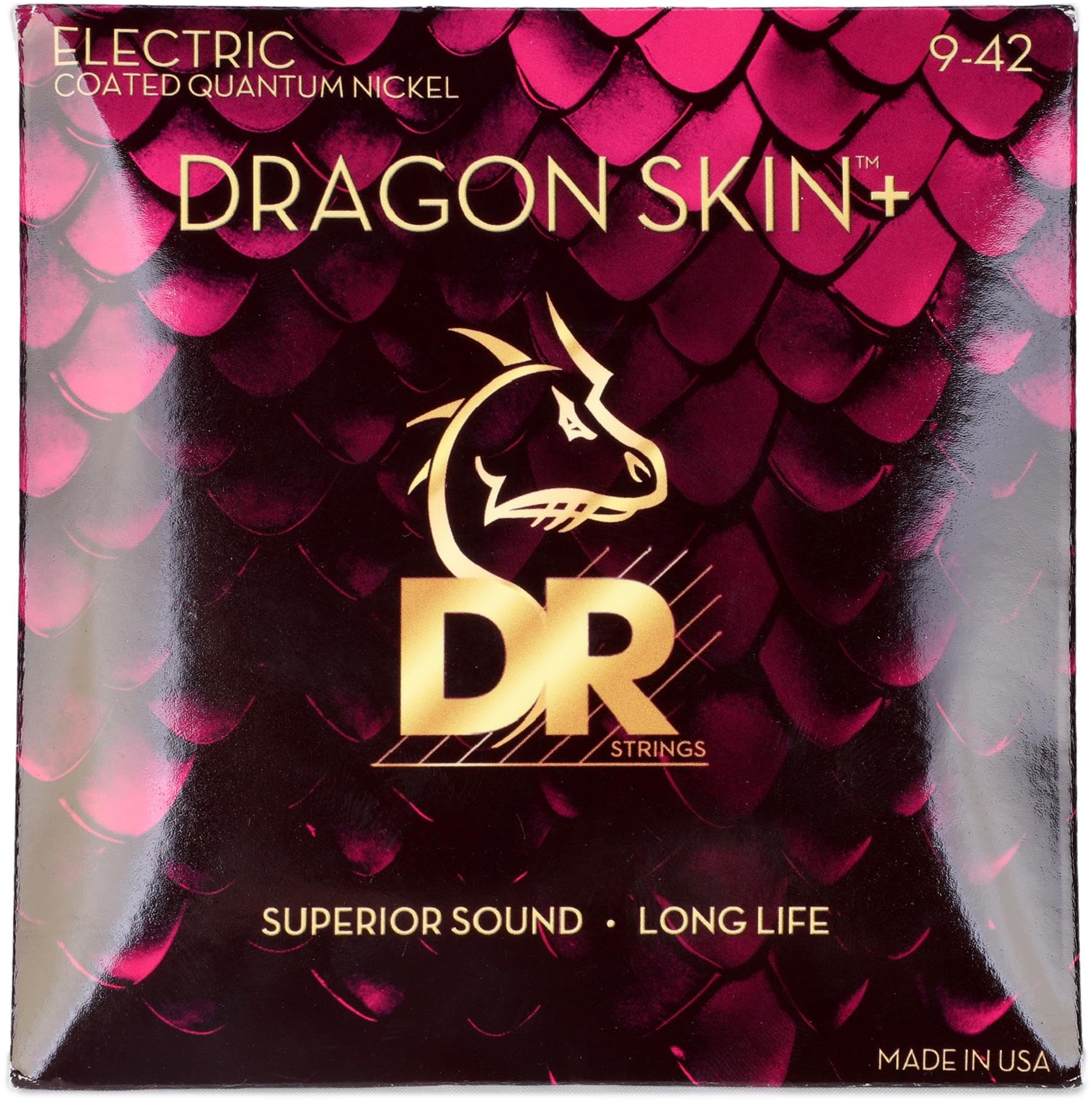 DR Strings Dragon Skin+ Coated Electric Guitar Strings Light 9-42 for electric guitar