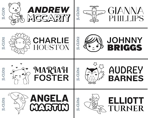 Miniatura 3 de Pickled Stamps Sello de ropa personalizado | Tela personalizada autoentintada para ropa de niños, campamento, uniformes escolares, nombre de