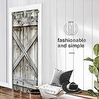 Vista 4 de Cortinas de puerta de granero para puertas, cortina opaca rústica para puerta de privacidad, cortinas divisoras de habitación, cortina de armario