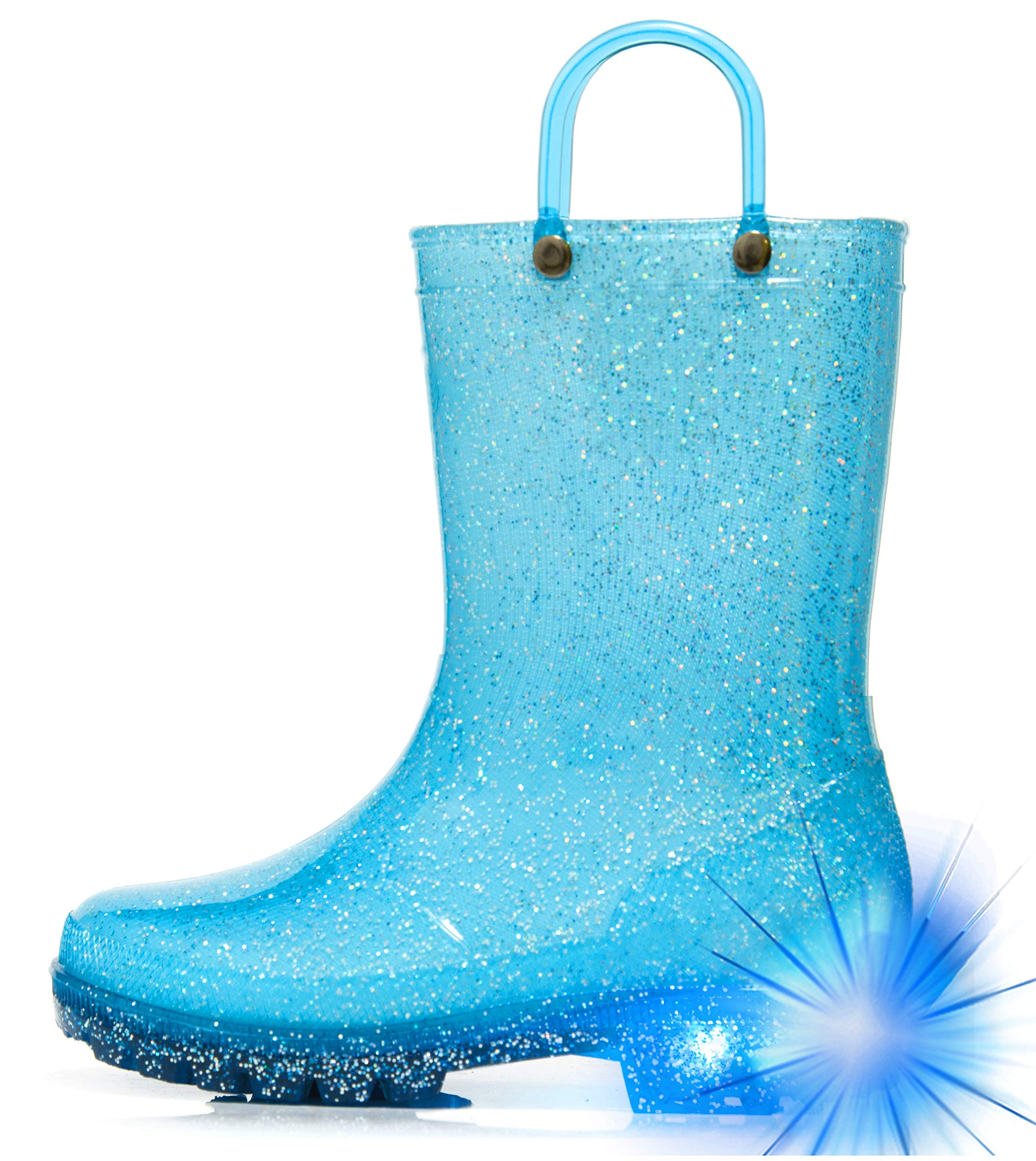 HugRain Light Up Rain Boots for Little Kids