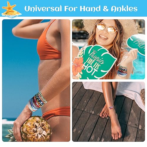 Miniatura 36 de 18 Pcs Boho Surfer Beach Bracelet Ankle Adjustable Beaded Anklets, Handmade Hippie Braided Bracelets Waterproof, String Rope Ankle Bracelets for Men