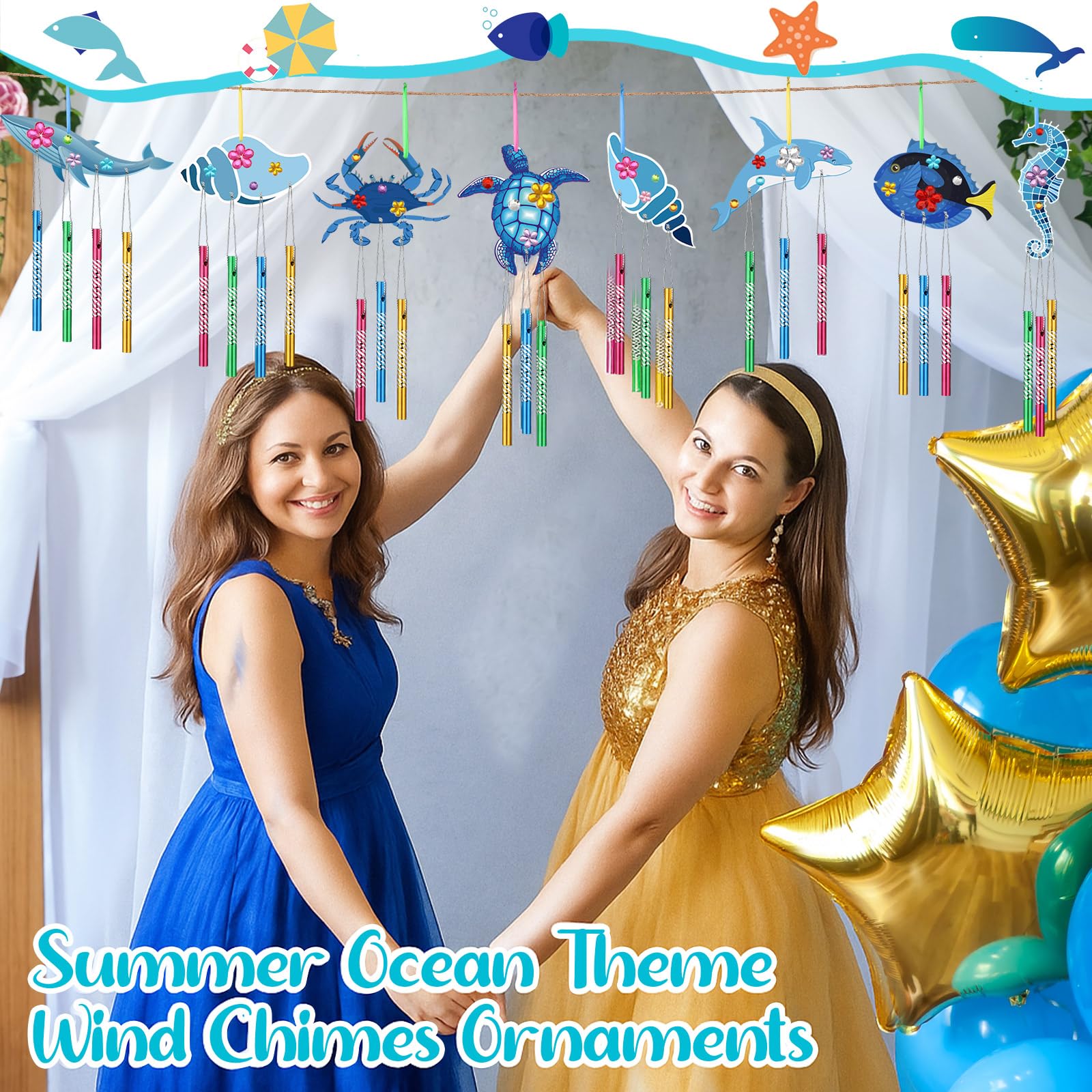 スティッチ　ウィンド　チャイム Amazon.com: Anglechic 30 Set Summer Ocean Wind Chime Making Kit