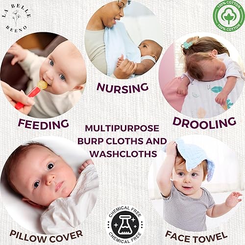 Miniatura 8 de Paños de muselina para bebé, toalla de baño suave y absorbente para niños recién nacidos, niños y niñas, paños de lavado 100% algodón