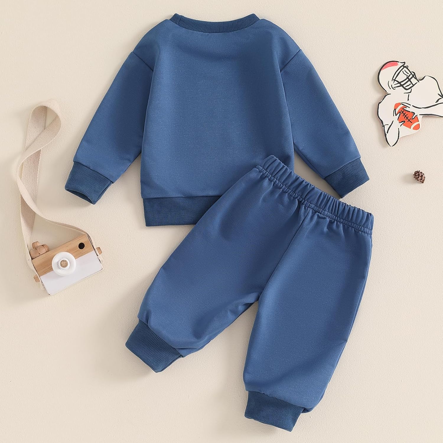 ZyHwShine Toddler Baby Boy Football Outfit On Sundays We Watch Football with Daddy Sweatshirt Top Pants Infant Fall Clothes - Image 7