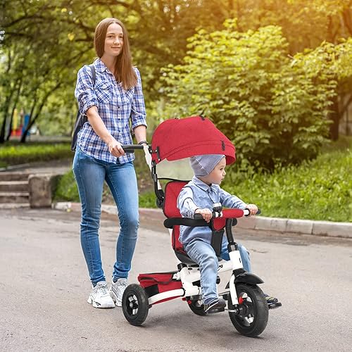 Miniatura 2 de Ochine Cochecito de triciclo para niños pequeños carrito de bicicleta triciclo triciclo triciclo triciclo triciclo fácil de empujar cochecito