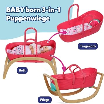 Baby Born 3-in-1 Bassinet with Click & Play