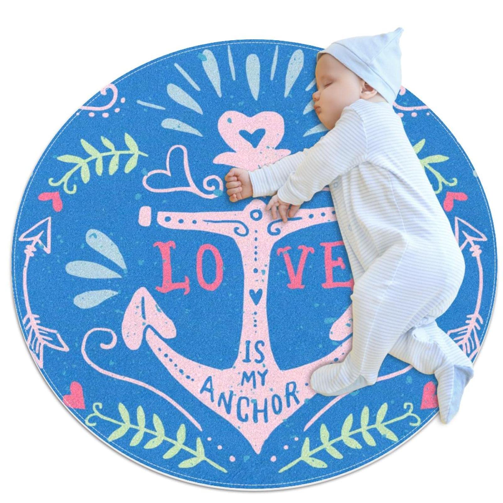 Tapis de salle de bain antidérapant rond pour chambre d'enfant