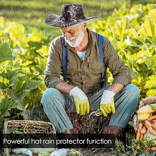 Miniatura 2 de 10 Pcs XL Cowboy Hat Cover Plastic Waterproof Hat Protector Elastic Rain Cover Unisex Travel Western Fedora Storage for Rain